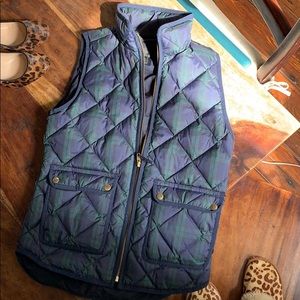 Quilted down navy and green vest